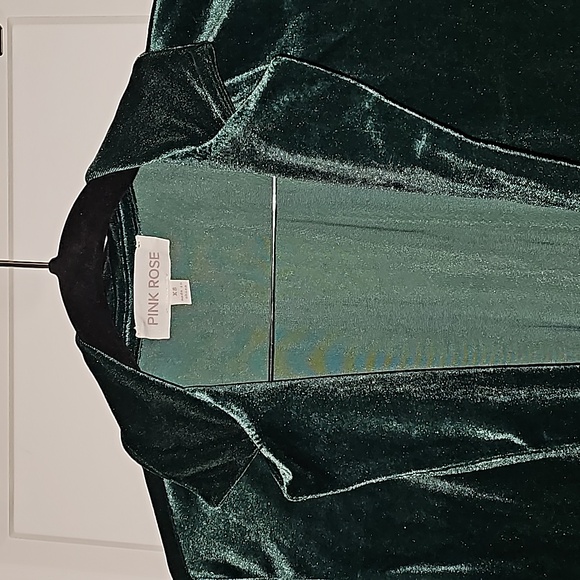 Pink Rose x Dry Goods Evergreen Velour Long Sleeves Cardigan Jacket XS NWT - Picture 13 of 16